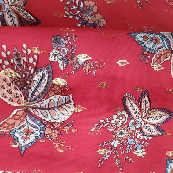 🆕FRANCESCA'S COLLECTION Mi Ami Burgundy V-Neck Floral Long Sleeve Dress SIZE: S - Picture 9 of 15